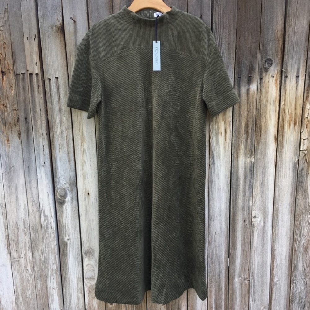 NWT Prologue Corduroy High Neck Midi Dress Green L